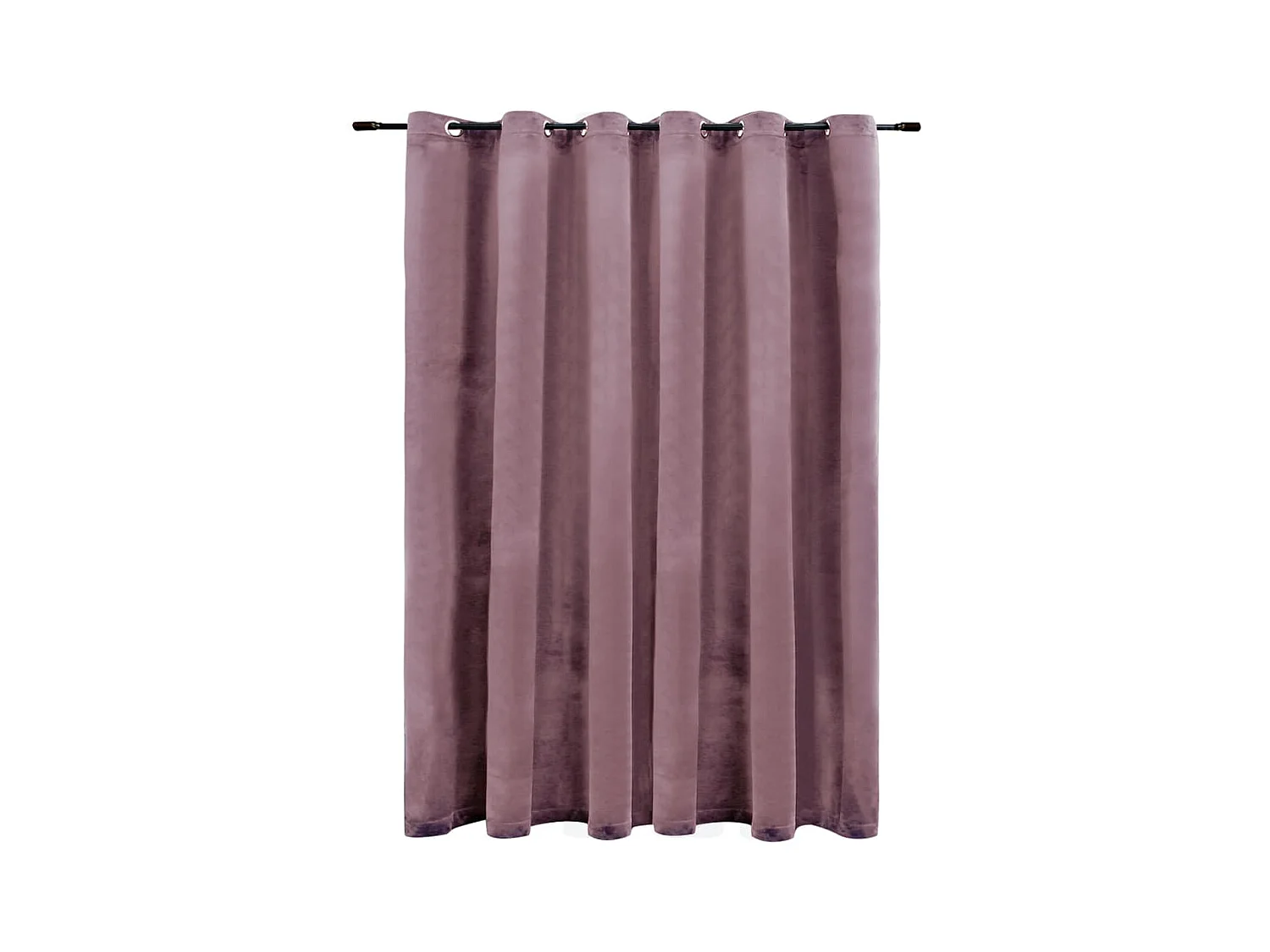 Cortina blackout c/ argolas metal 290x245cm veludo rosa antigo PT492760