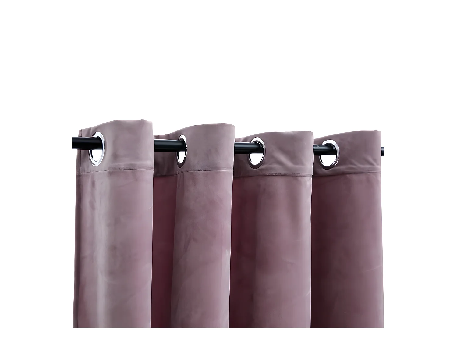 Cortina blackout c/ argolas metal 290x245cm veludo rosa antigo PT492760