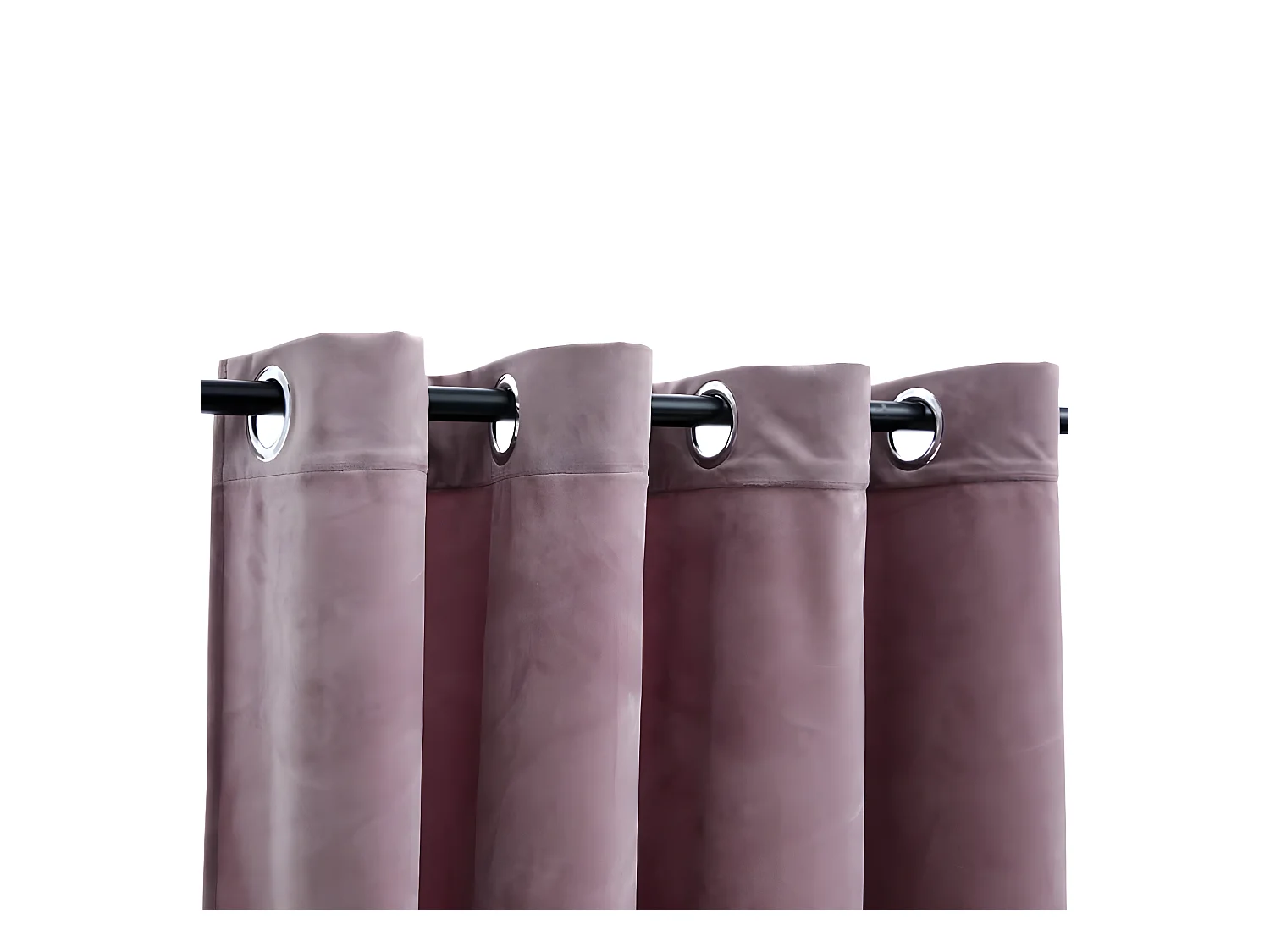 Cortina blackout c/ argolas metal 290x245cm veludo rosa antigo PT492760