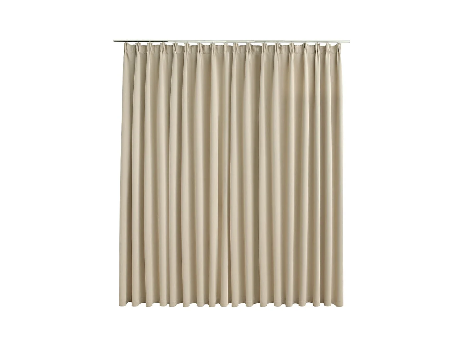 Cortina opaca con ganchos beige 290x245 cm ES695264