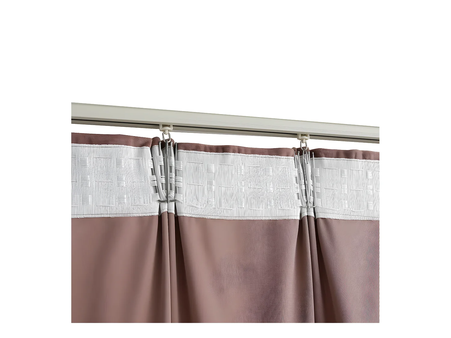 Rideau occultant et crochet 2pcs Velours Rose antique 140x225cm QBH28002