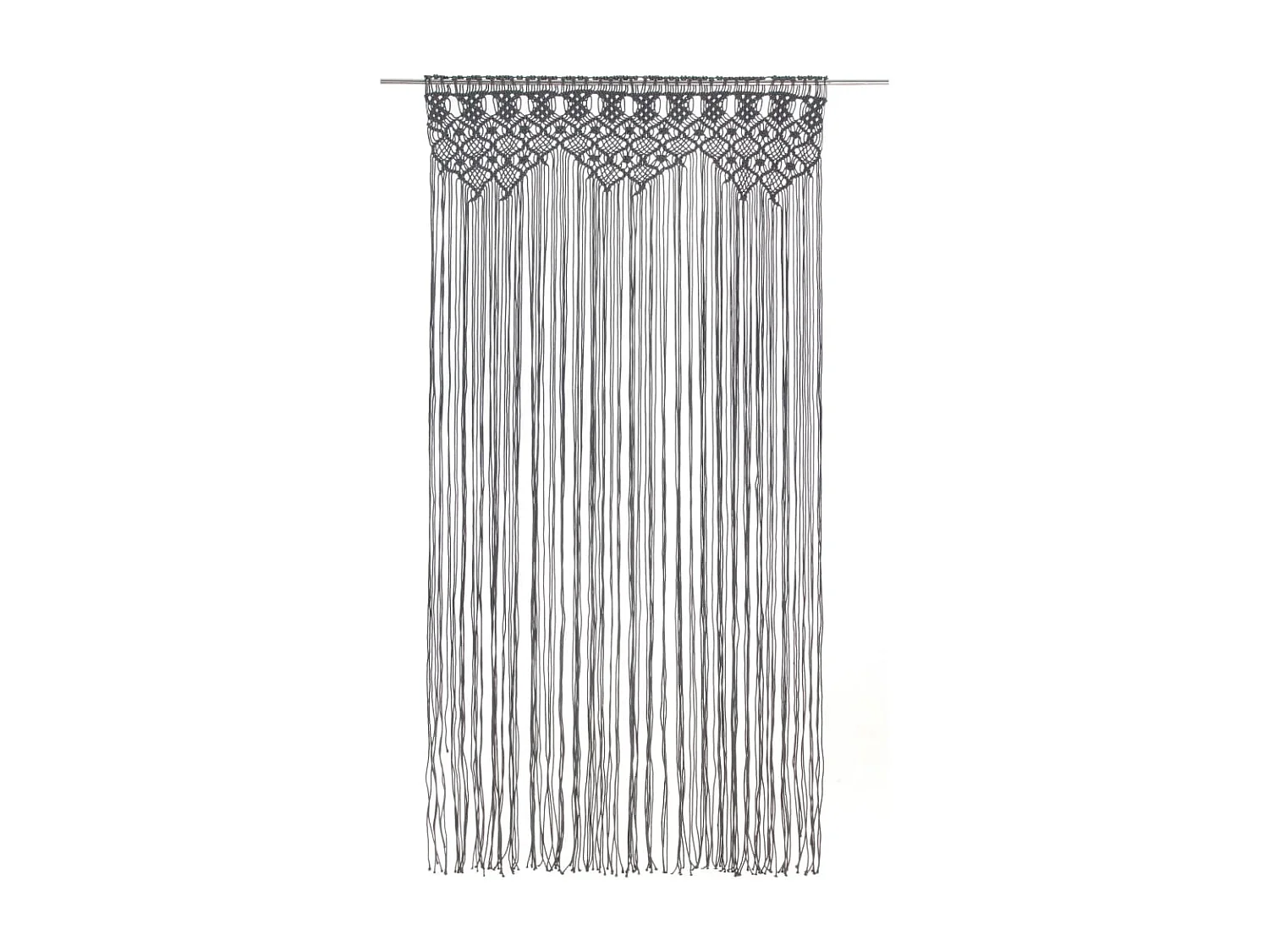 Rideau en macramé Anthracite 140x240 cm Coton QBH93777