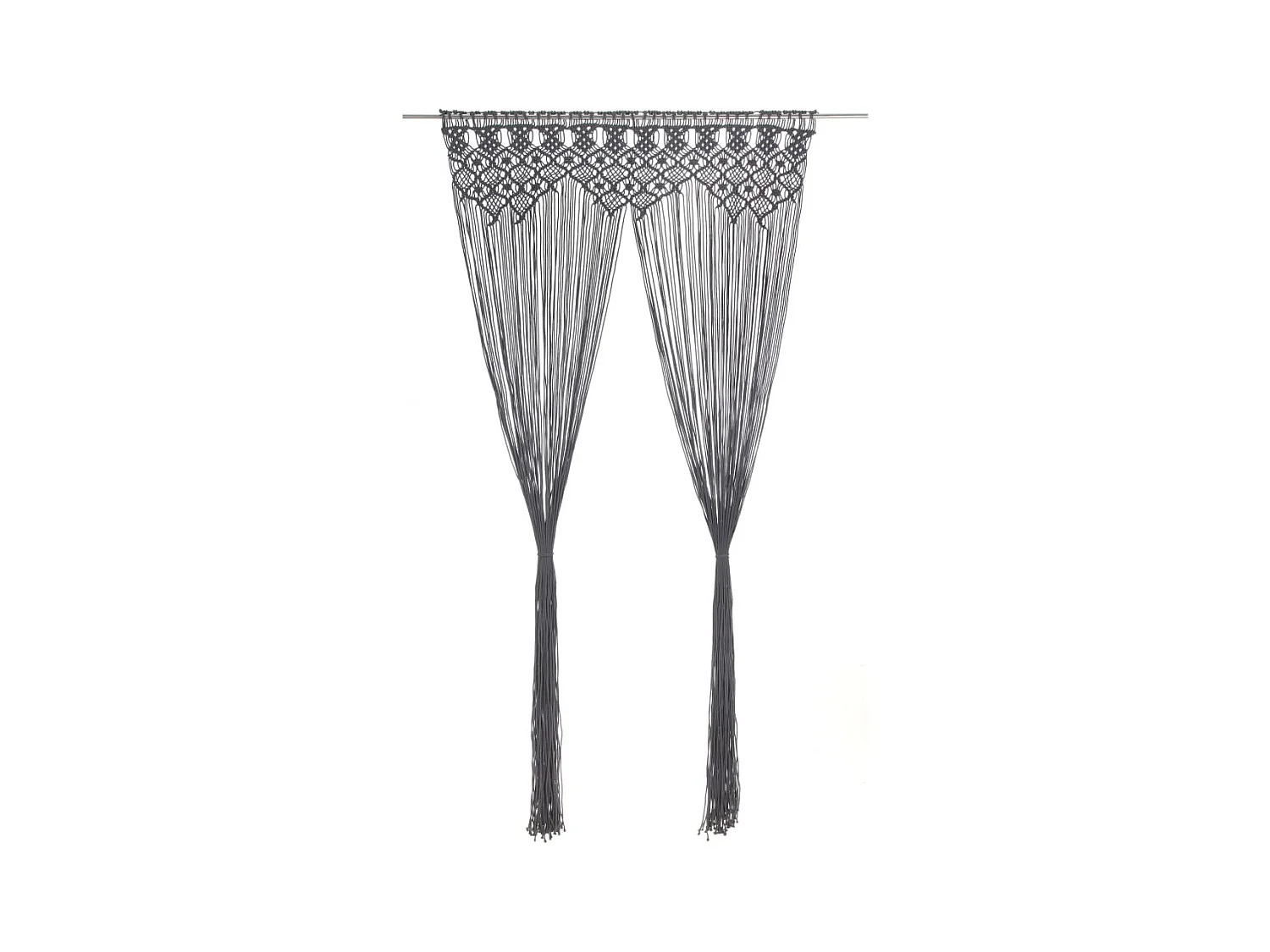 Rideau en macramé Anthracite 140x240 cm Coton QBH93777