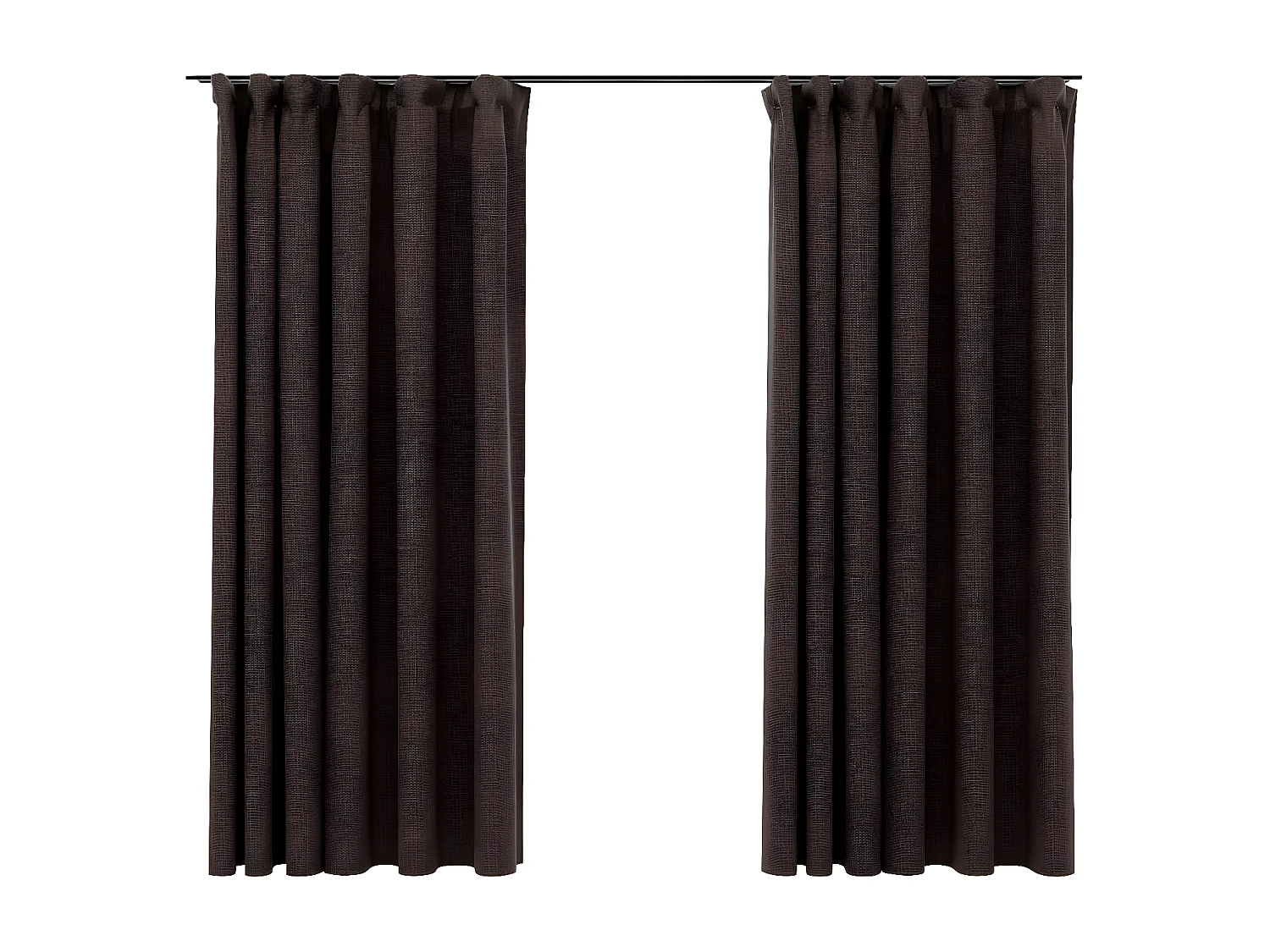 Gordijnen linnen-look verduisterend haken 2 st 140x175 cm taupe NL589392