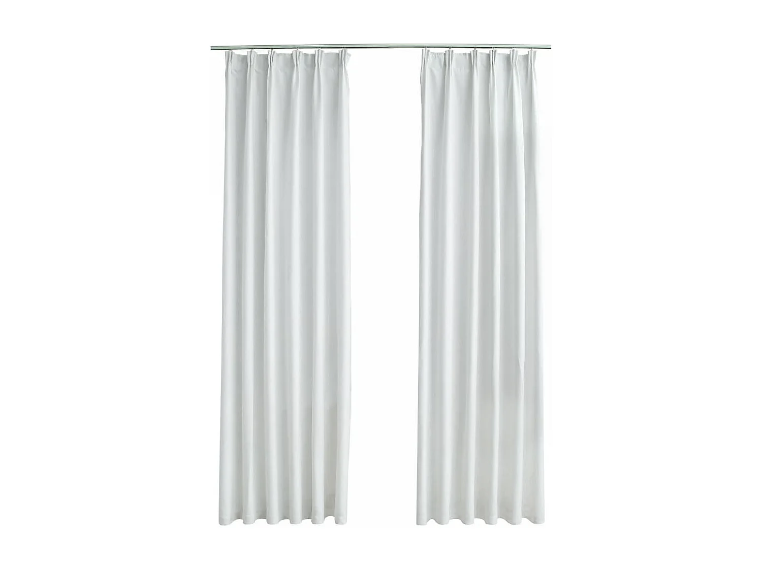 Rideaux occultants avec crochets 2 pcs Blanc cassé 140x175 cm QBH16641