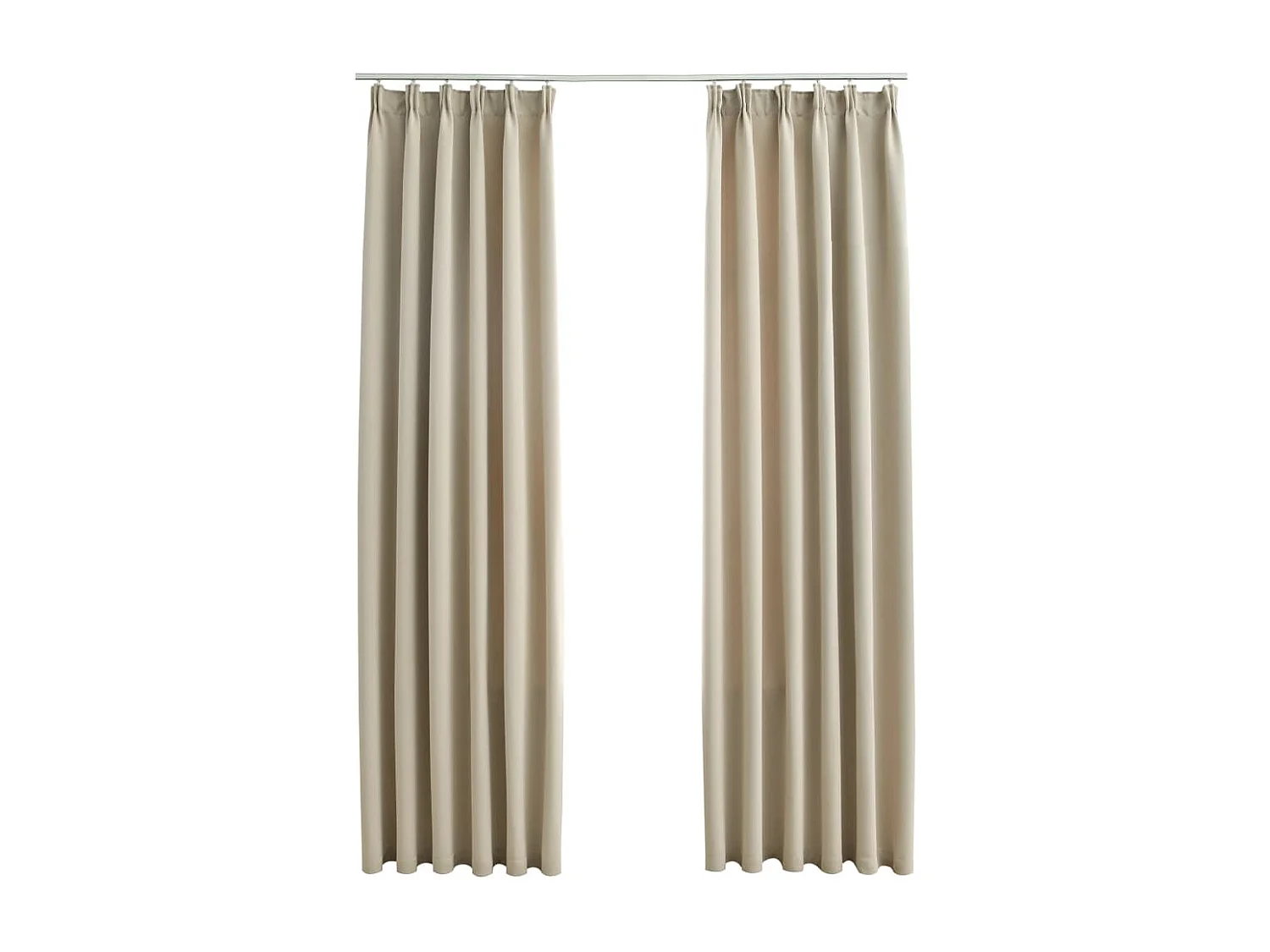 Rideaux occultants avec crochets 2 pcs Beige 140x225 cm QBH87466