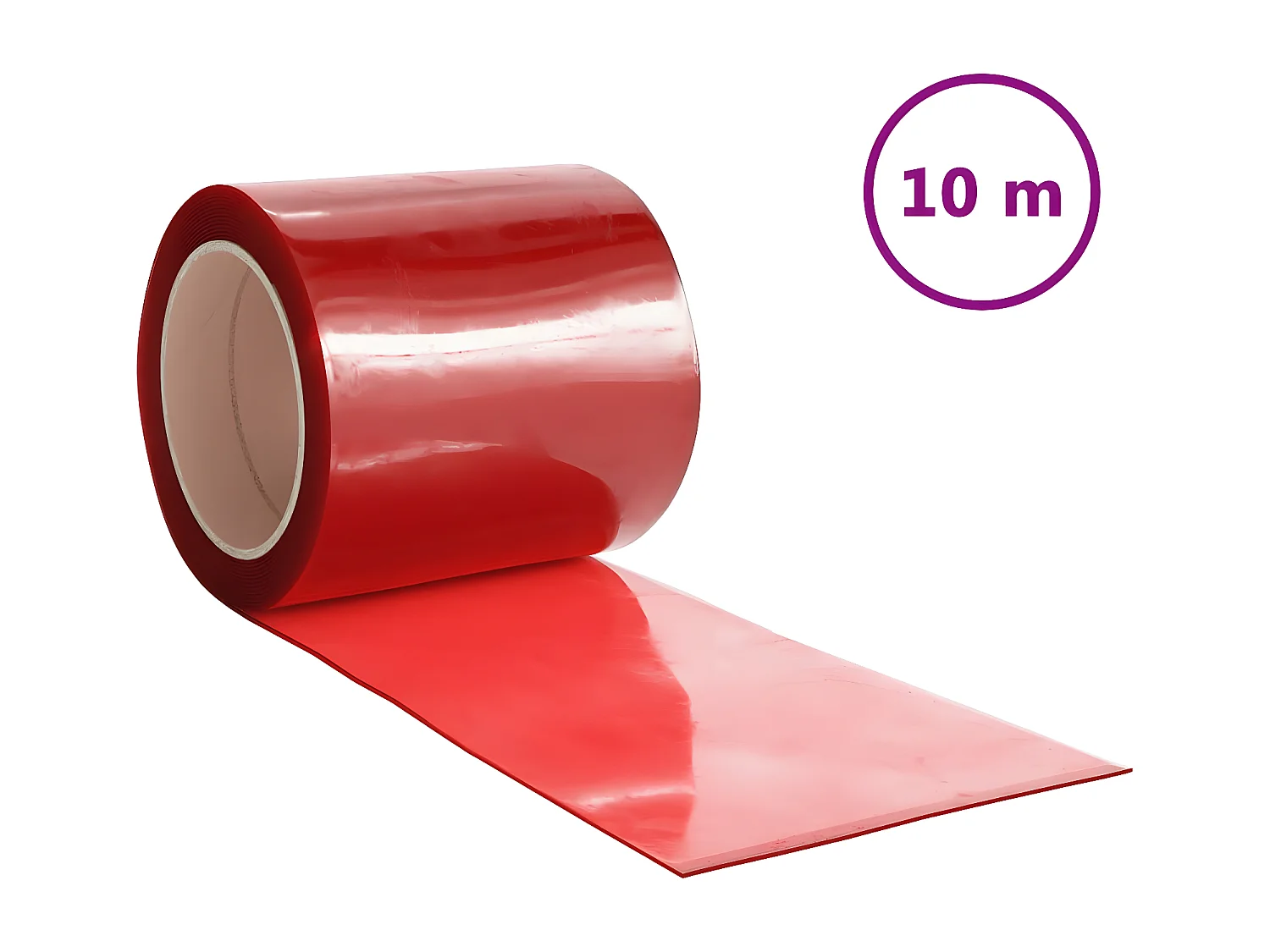 Rideau de porte rouge 200 mmx1,6 mm 10 m PVC QBH75737