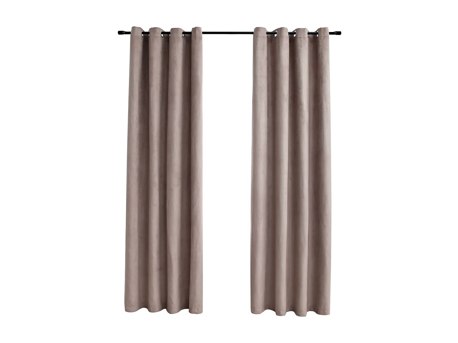 Rideaux occultants avec anneaux en métal 2 pcs Taupe 140x245 cm QBH21489