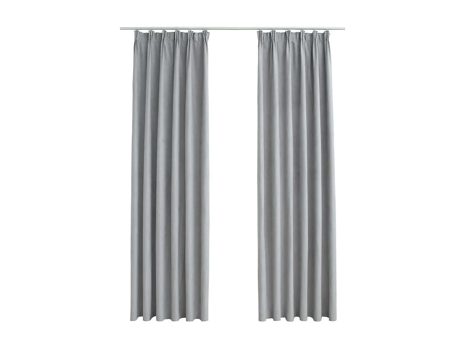 Cortinas blackout com ganchos 2 pcs 140x225 cm cinzento PT577567