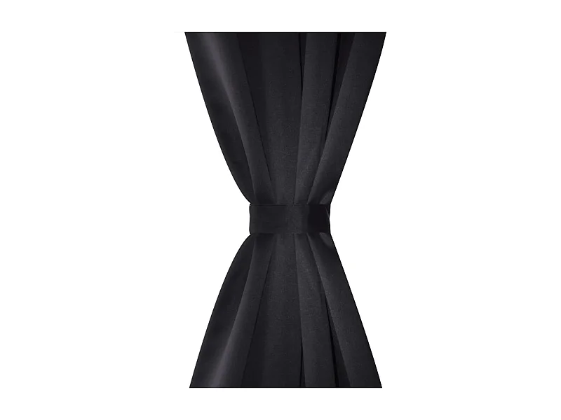 2 pcs Rideau Blackout Occultant Noir avec Œillets en métal 135x245cm QBH78878