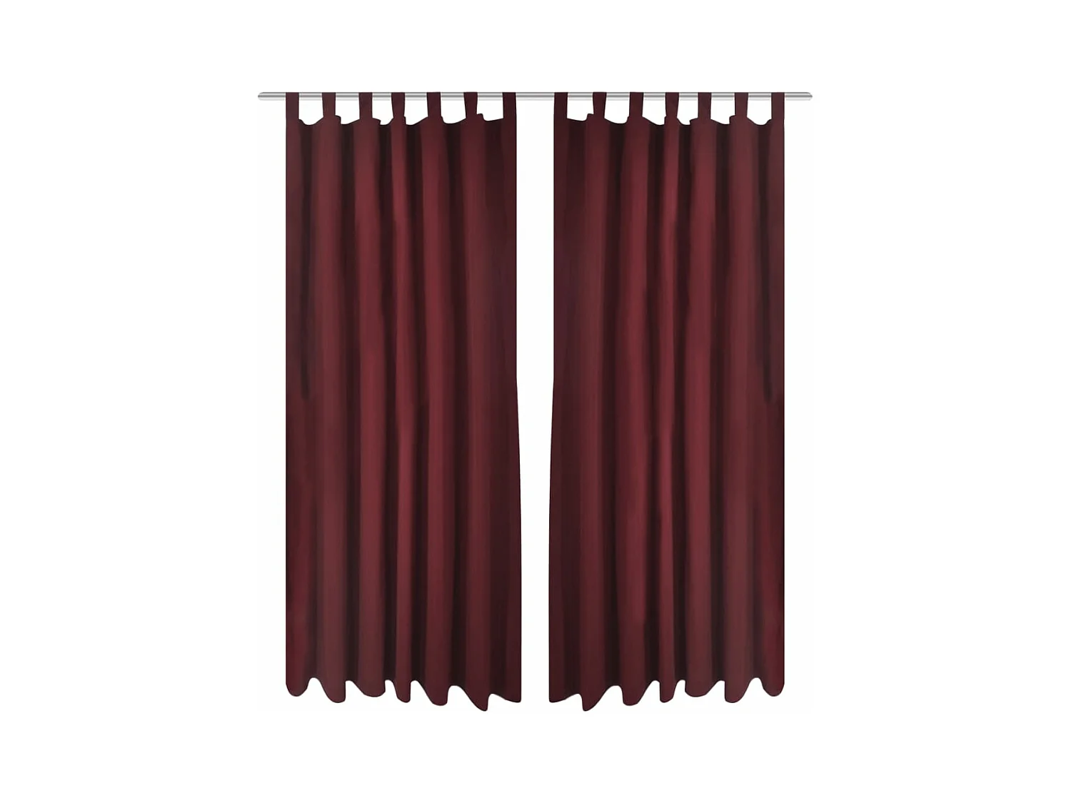 Micro-Satijnen Gordijnen met Ringen 140 x 175 cm 2 stuks (Wijnrood) NL439367