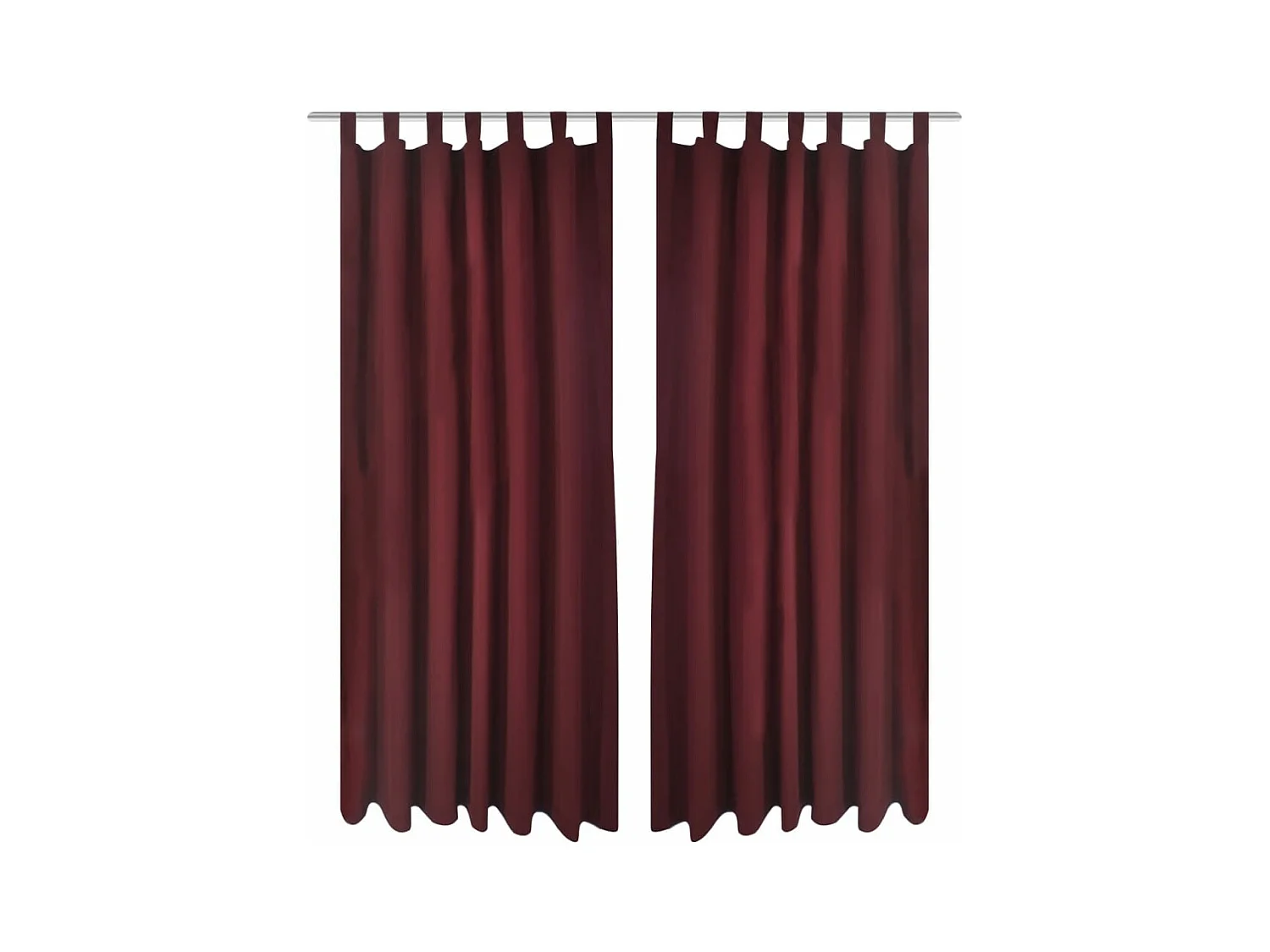2 pcs Rideau à Passant Micro Satin Bordeaux 140 x 225 cm QBH28581