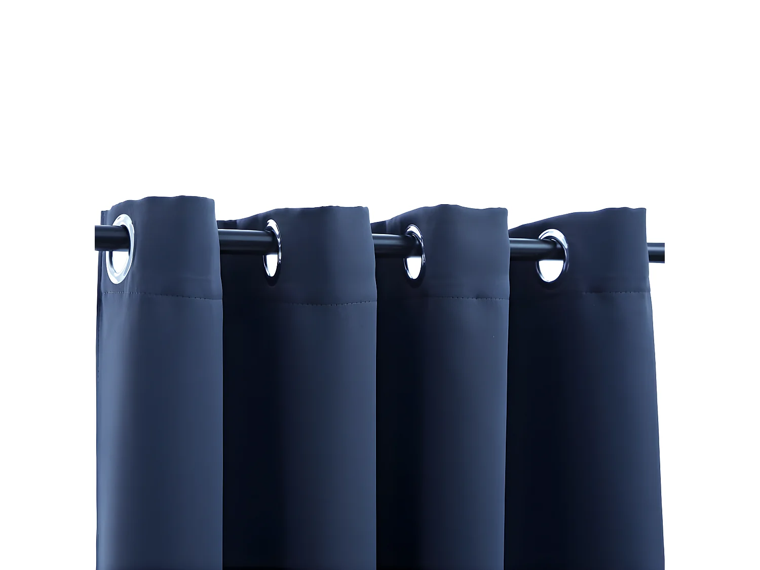 Rideau occultant avec anneaux en métal Bleu 290x245 cm QBH27109