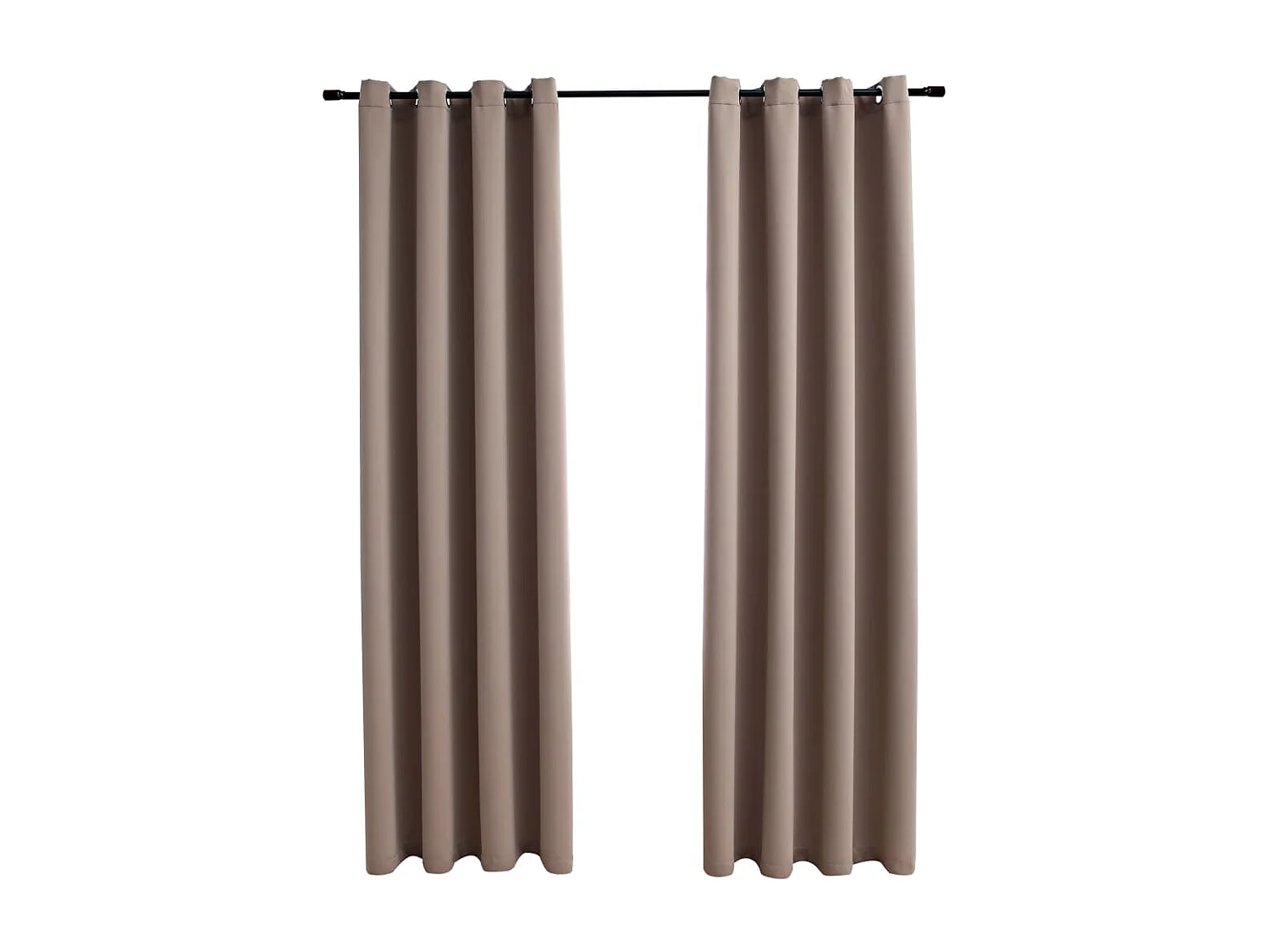 Cortinas opacas c/ argolas 2 pcs 140x245 cm cinza-acastanhado PT539689