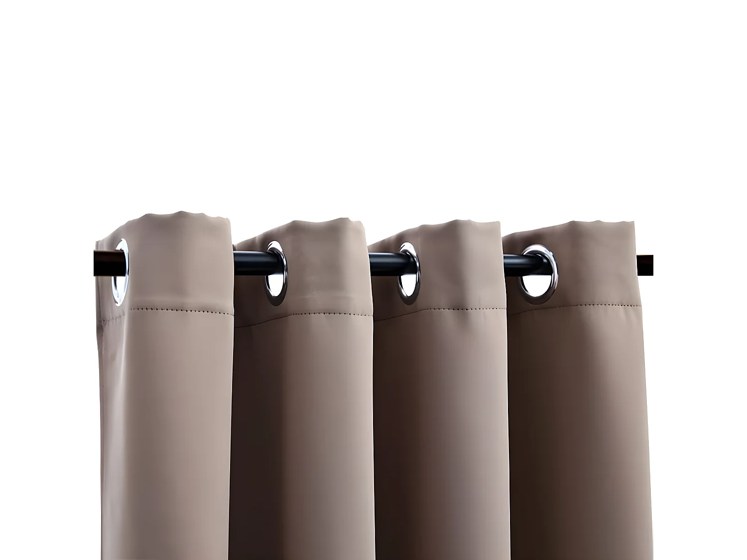 Rideaux occultants avec anneaux en métal 2 pcs Taupe 140x245 cm QBH89905