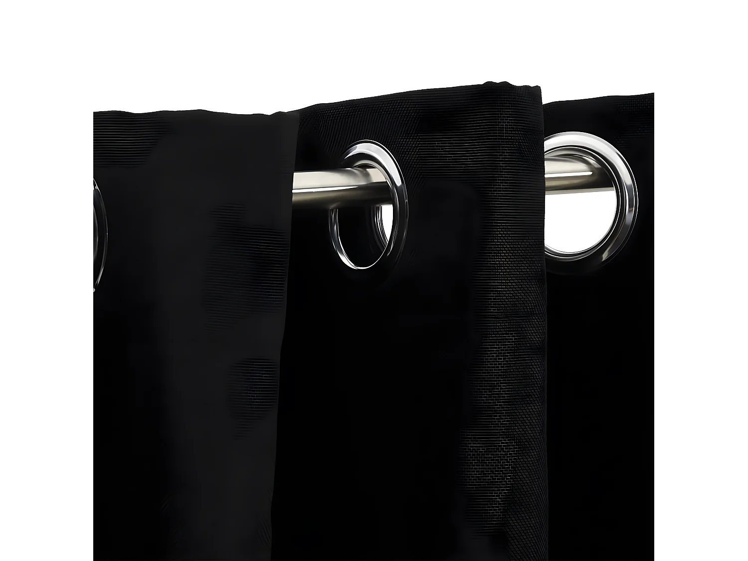 Cortinas opacas con ojales look de lino 2 pzas negro 140x225 cm ES369182