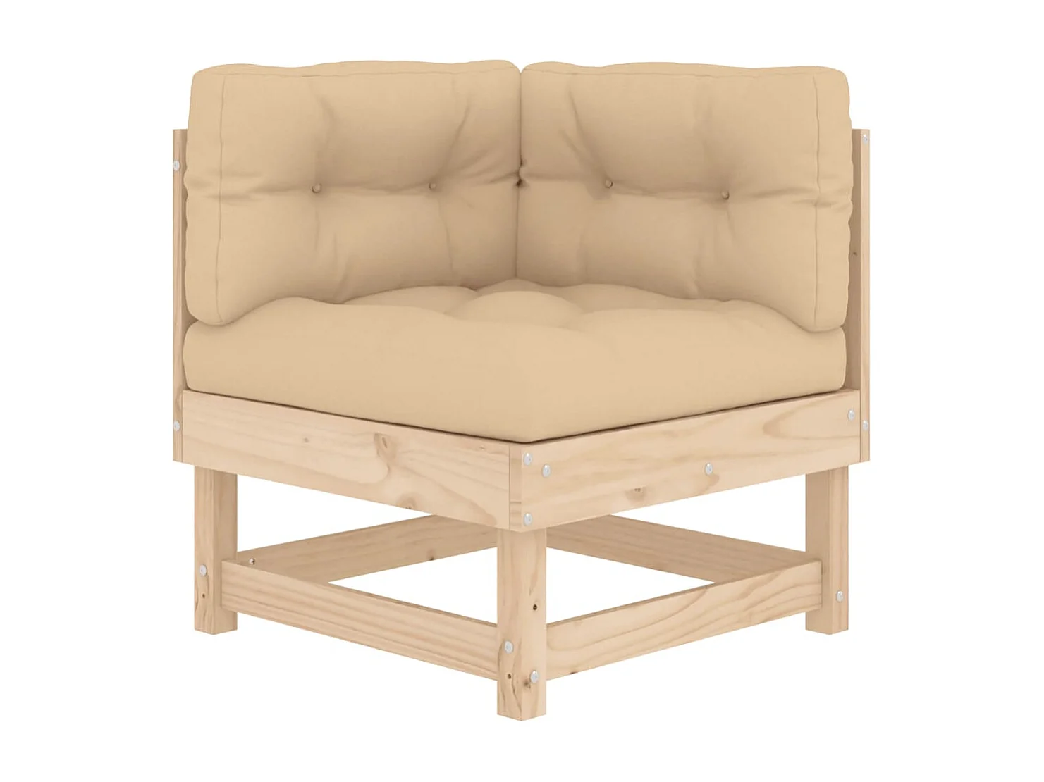 5-tlg. Garten-Sitzgruppe: Sofa + Tisch | Garten-Lounge-Set mit Kissen Massivholz -GKD695518