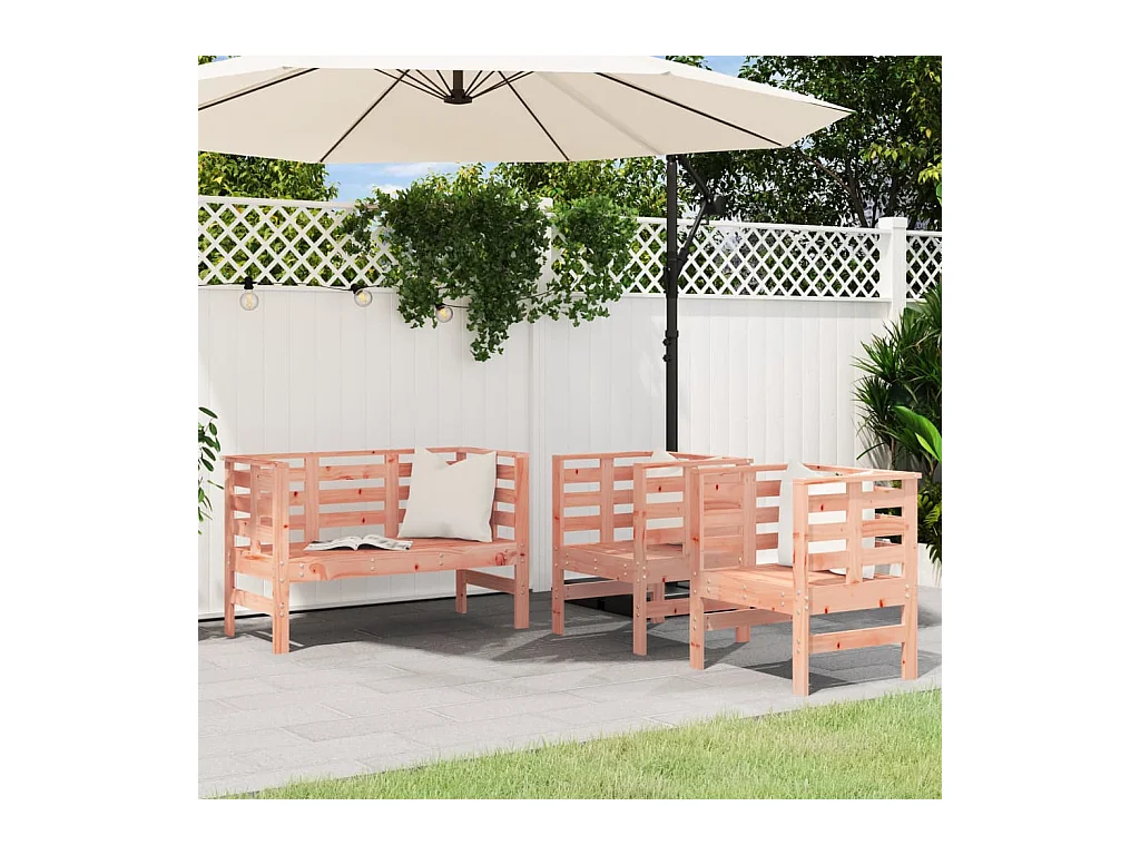 Salon de jardin 3 pcs bois massif douglas BE11489
