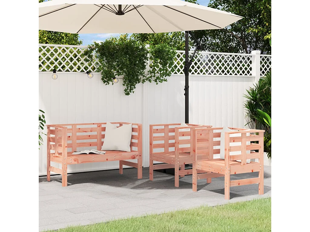 Salon de jardin 3 pcs bois massif douglas BE11489