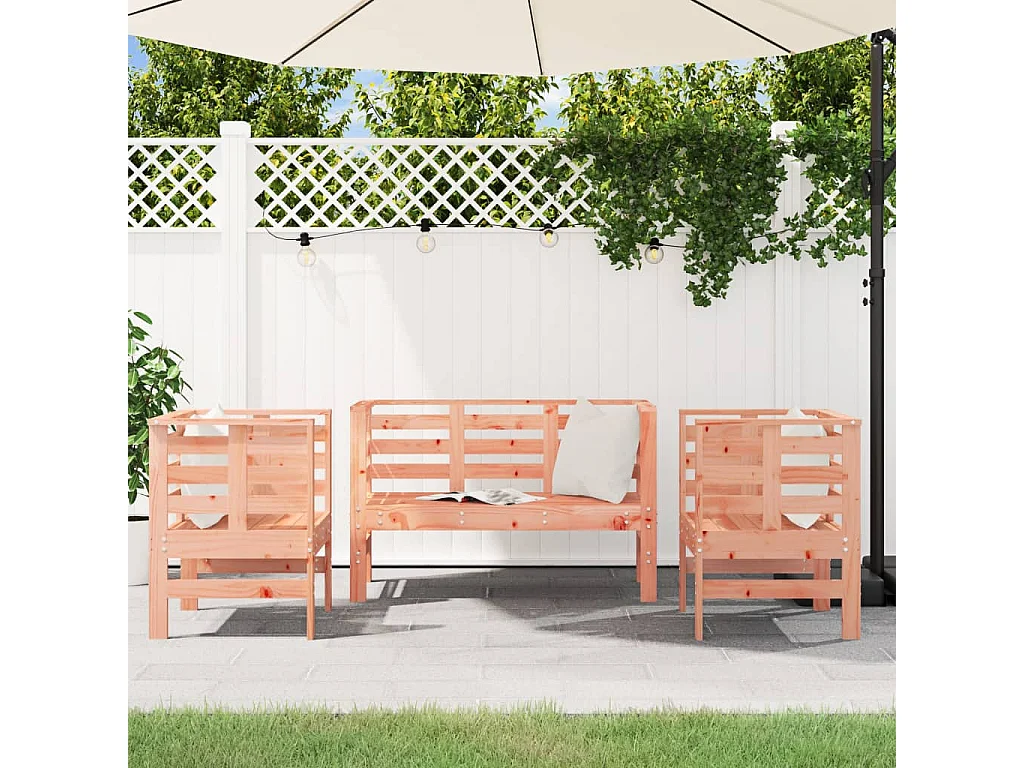 Salon de jardin 3 pcs bois massif douglas BE11489