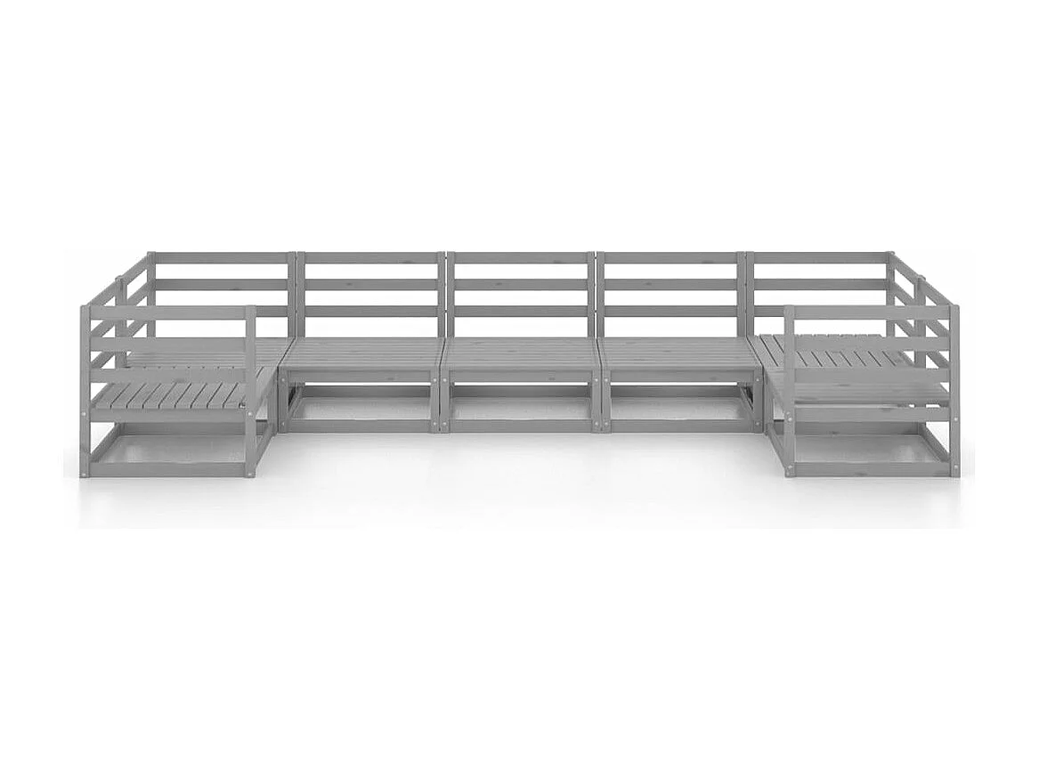 7-tlg. Garten-Sitzgruppe | Garten-Lounge-Set Massivholz Kiefer -GKD400772