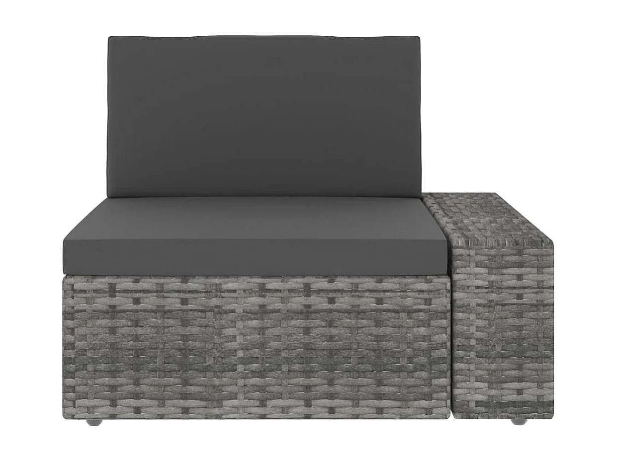 4-tlg. Garten-Sitzgruppe: Sofa + Tisch | Garten-Lounge-Set Poly Rattan Grau -GKD829007