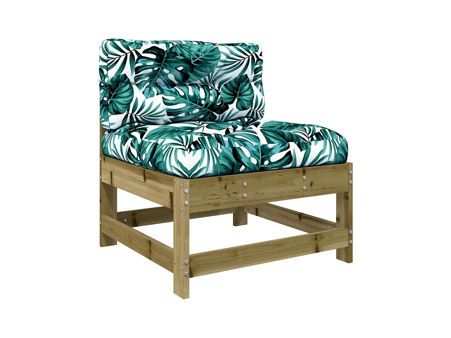 Salon de jardin 5 pcs avec coussins bois de pin imprégné BE98482