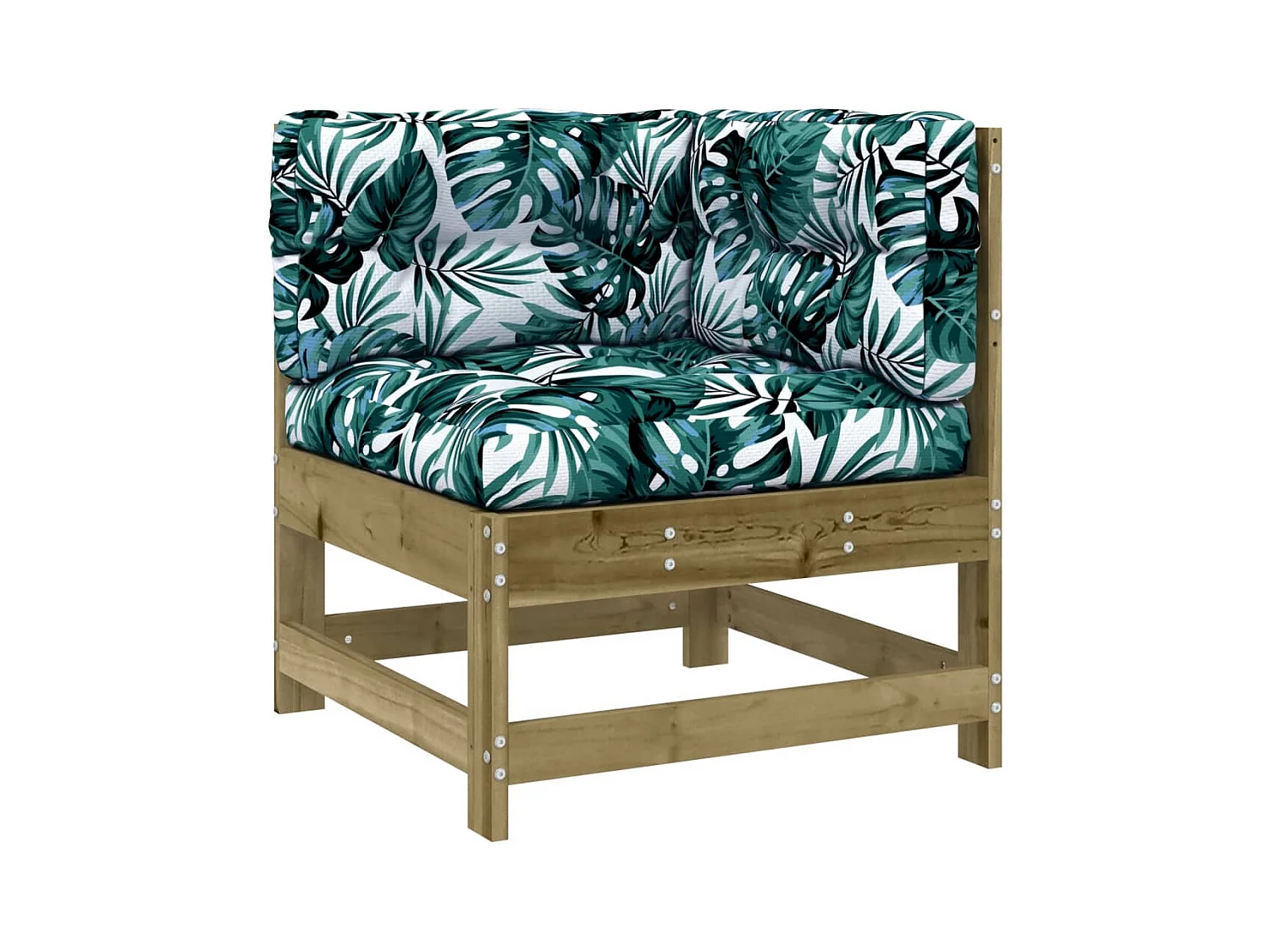 Salon de jardin 5 pcs avec coussins bois de pin imprégné BE98482