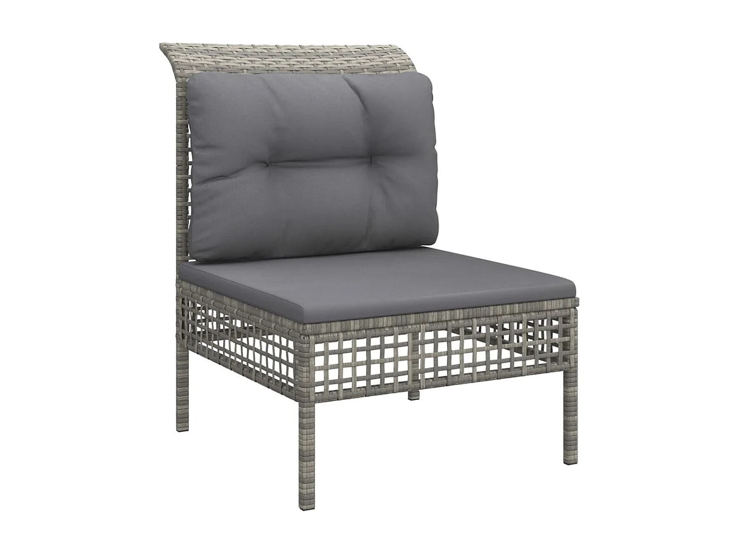 5-delige Loungeset met kussens poly rattan grijs NL69621
