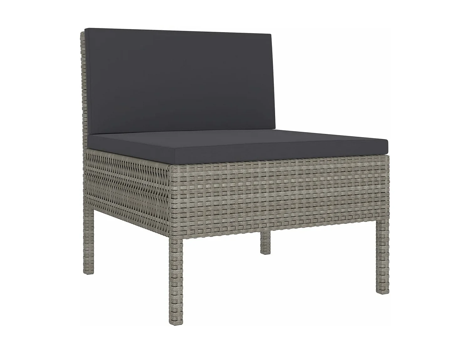 5-tlg. Garten-Sitzgruppe: Sofa + Tisch | Garten-Lounge-Set mit Auflagen Poly Rattan Grau -GKD990666