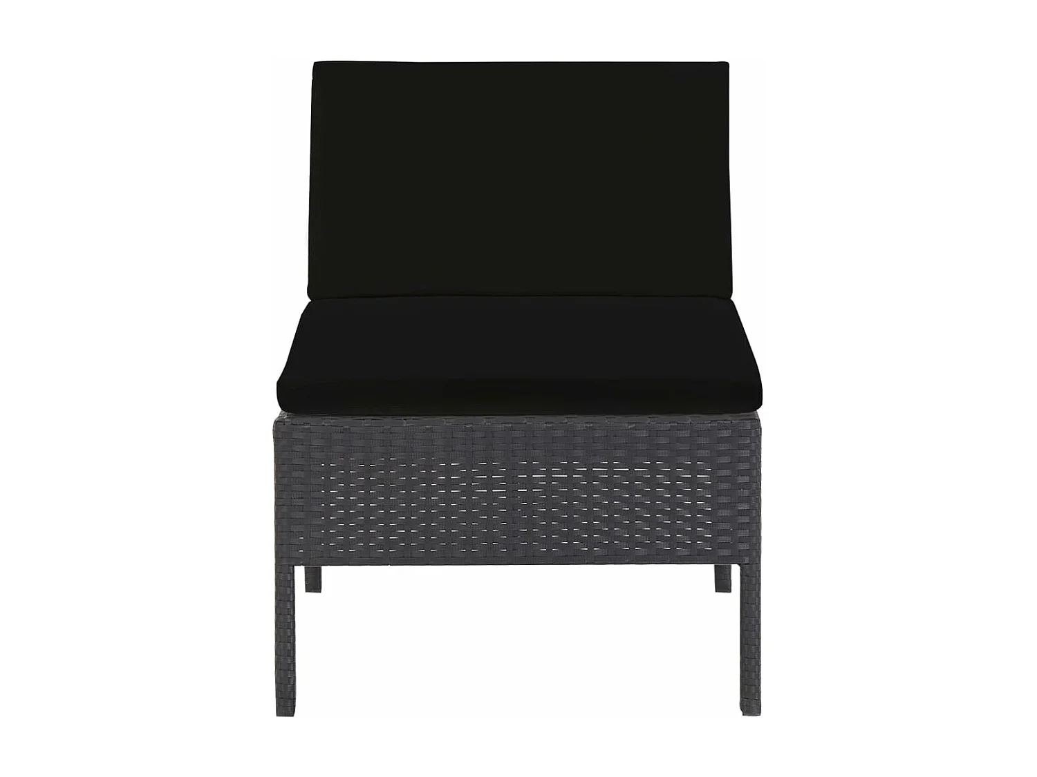 Salon de jardin 5 pcs avec coussins Résine tressée Noir BE20335