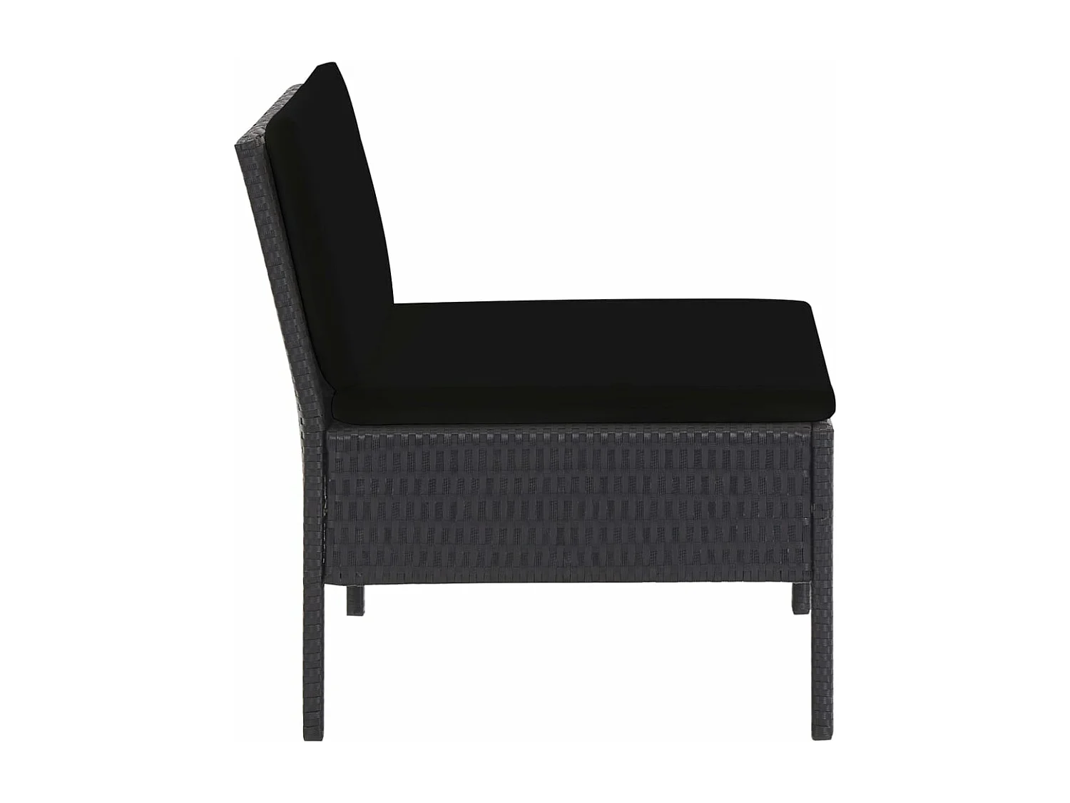 Salon de jardin 5 pcs avec coussins Résine tressée Noir BE20335