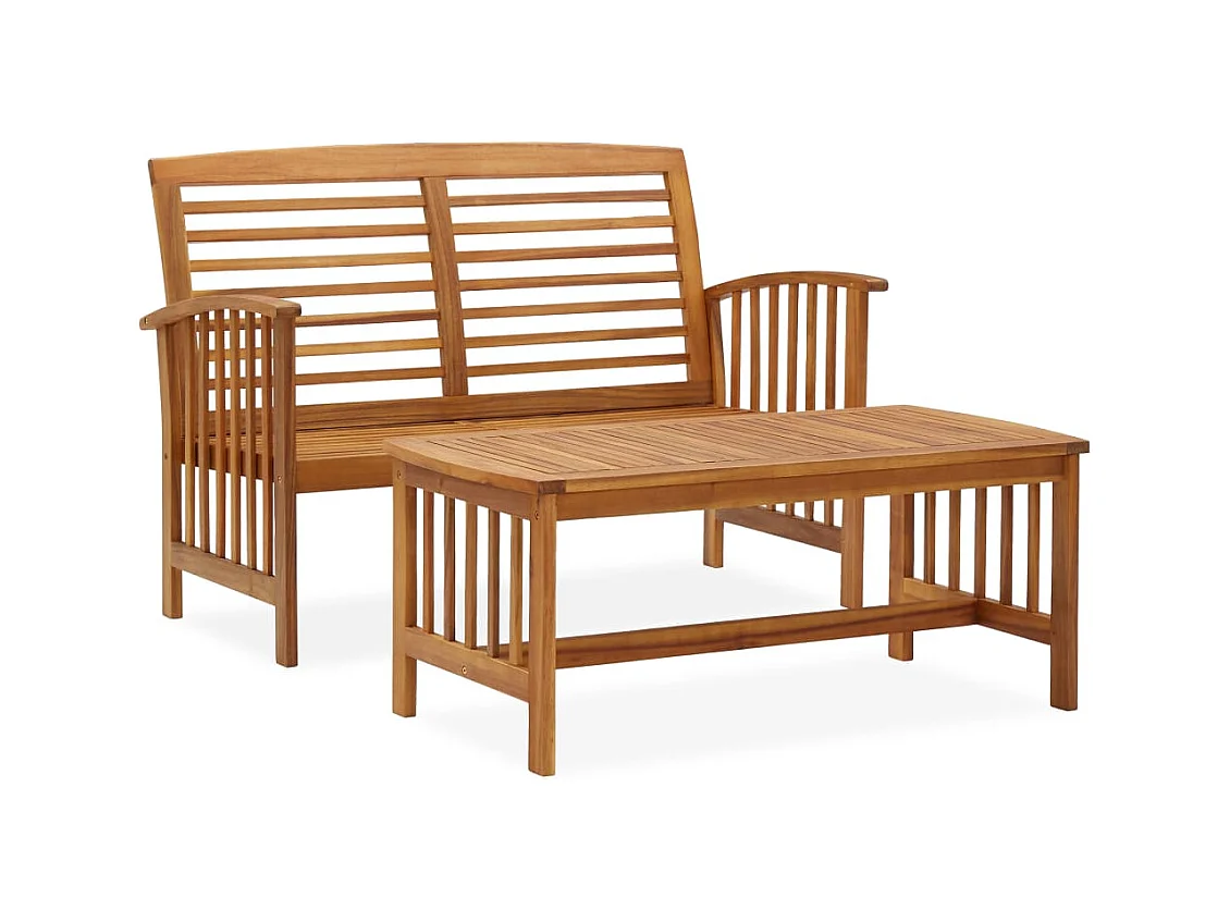 Salon de jardin 2 pcs Bois d'acacia solide BE24032