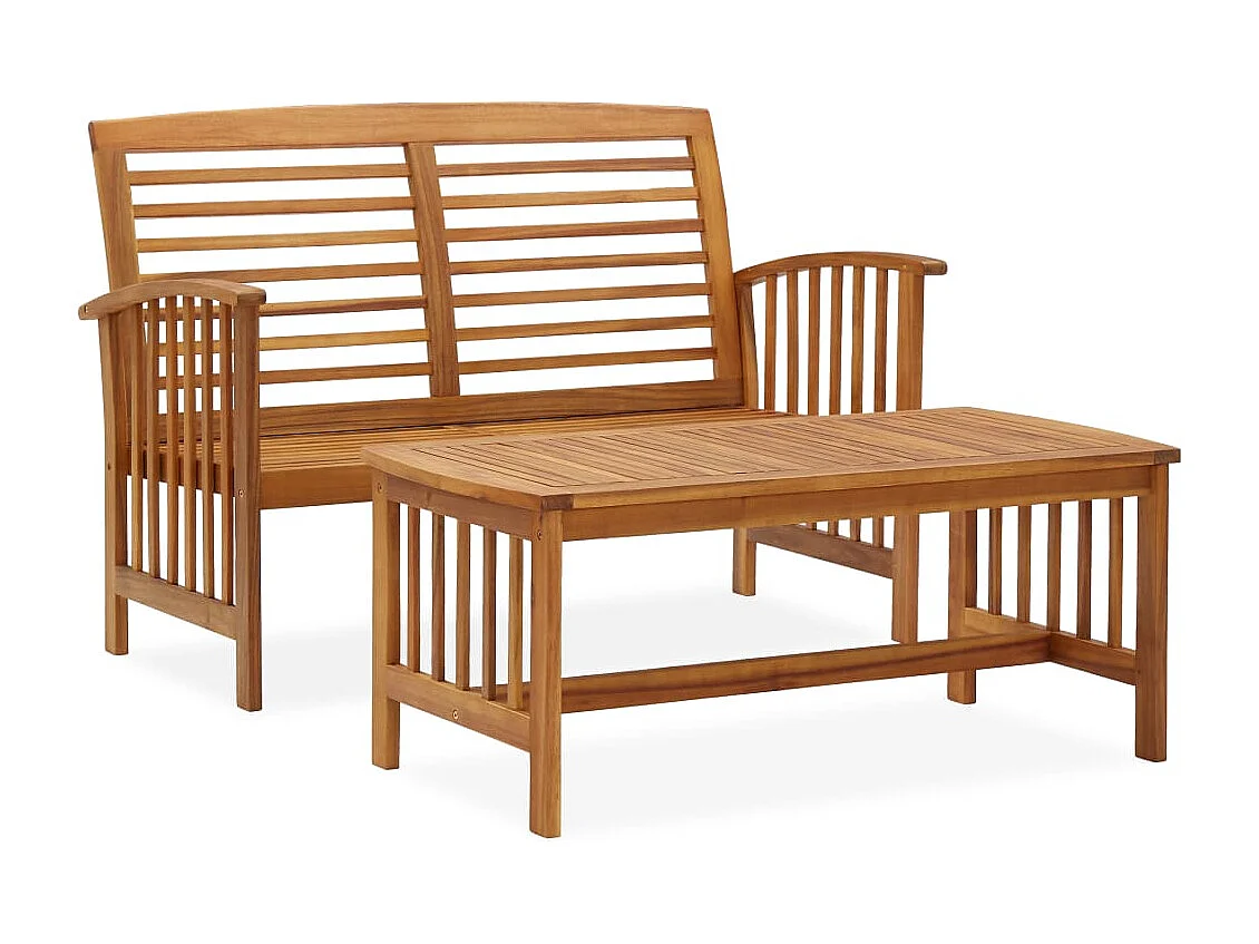 Salon de jardin 2 pcs Bois d'acacia solide BE24032