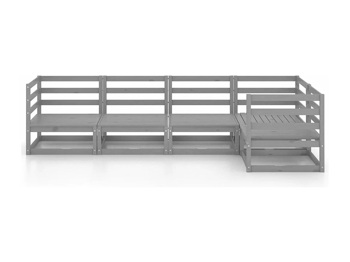 5-delige Loungeset massief grenenhout grijs NL89401