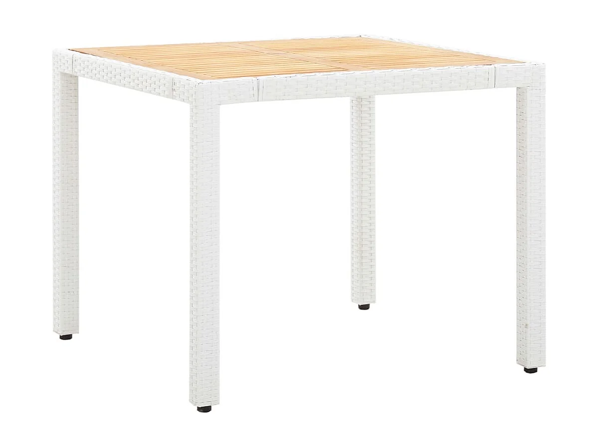 5-tlg. Garten-Essgruppe,Gartensitzgruppe Poly Rattan Weiß -gkd61503