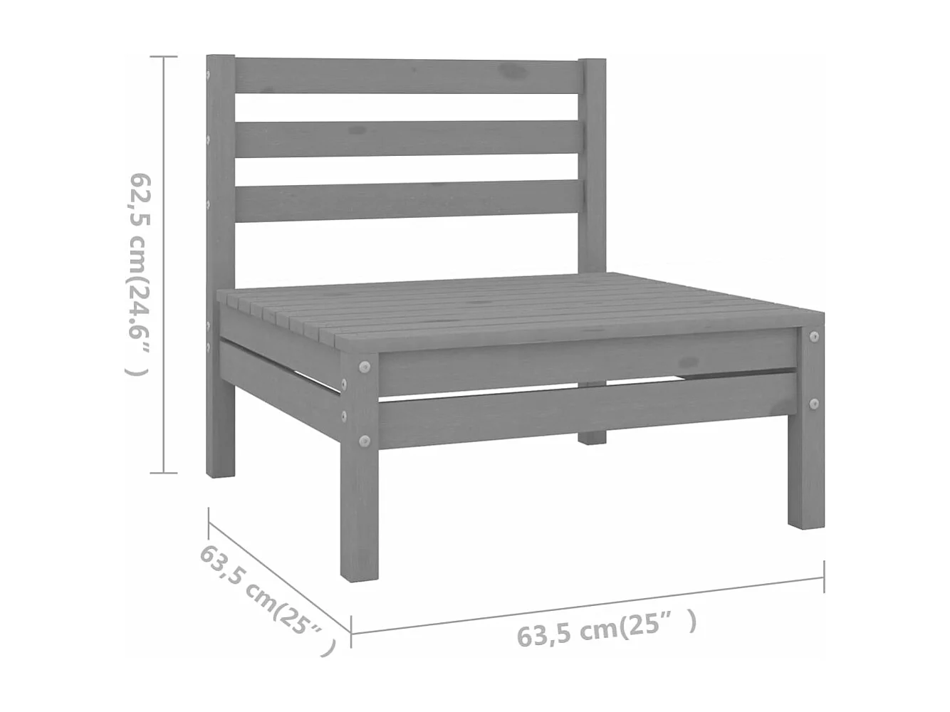 7-tlg. Garten-Sitzgruppe | Garten-Lounge-Set Massivholz Kiefer Grau -GKD811868