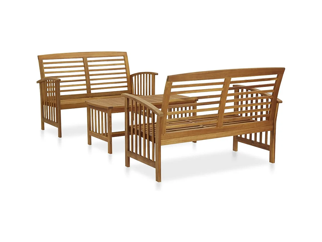 Salon de jardin 3 pcs Bois d'acacia solide BE46647