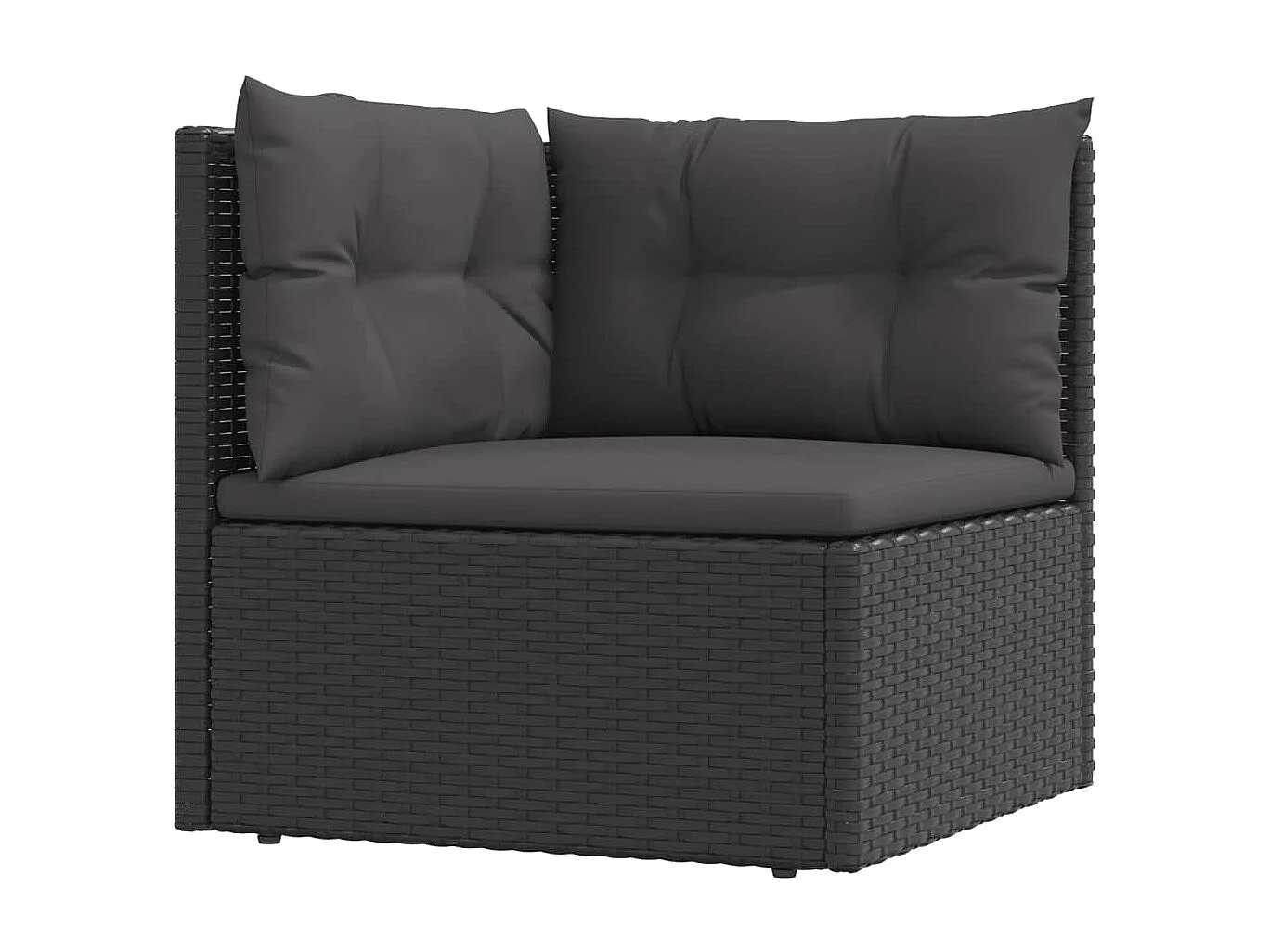 Salon de jardin 7 pcs avec coussins Noir Résine tressée BE34324