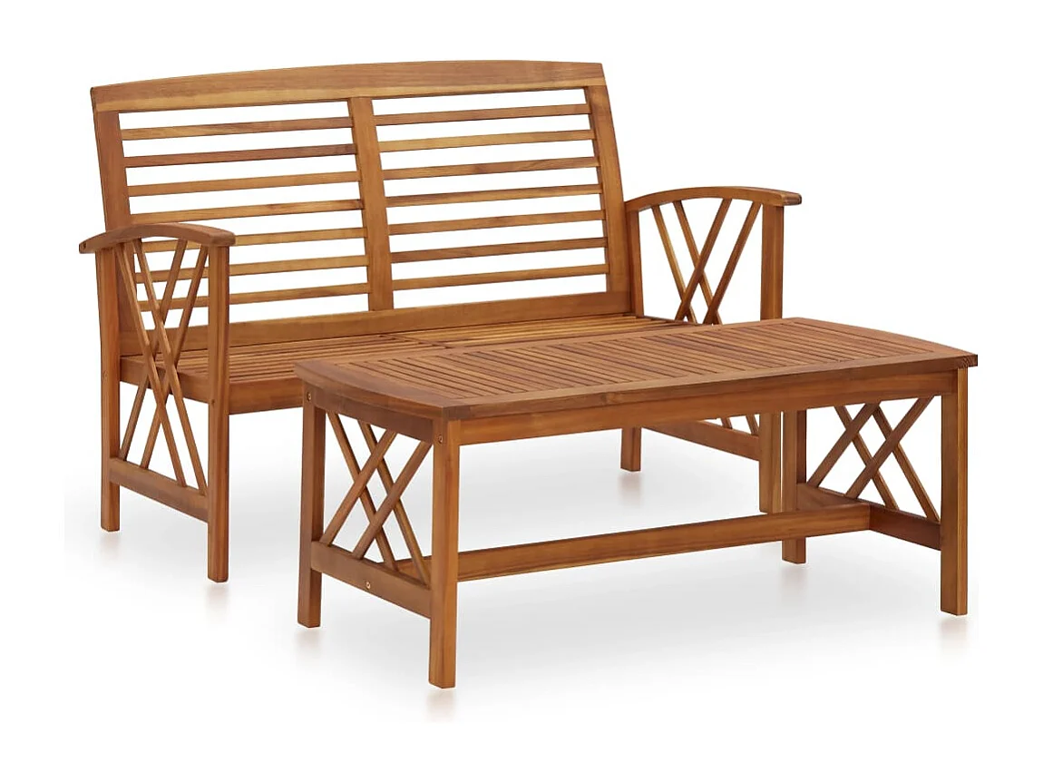 2-delige Loungeset massief acaciahout NL59054