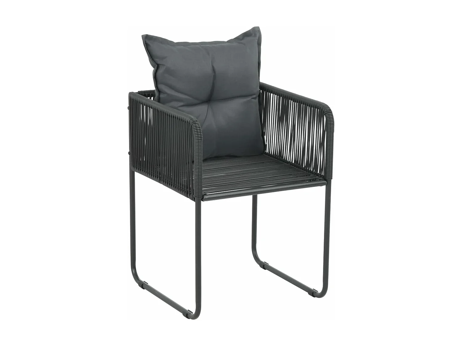 Salon de jardin 5 pcs PVC Résine tressée Noir BE67697