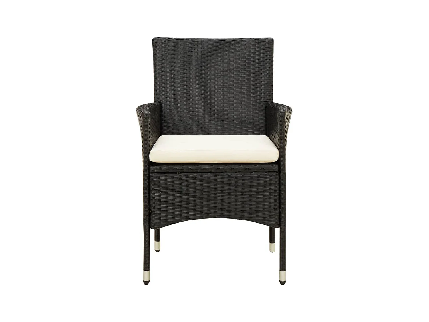 5-tlg. Garten-Essgruppe,Gartensitzgruppe mit Kissen Poly Rattan Schwarz -gkd61644