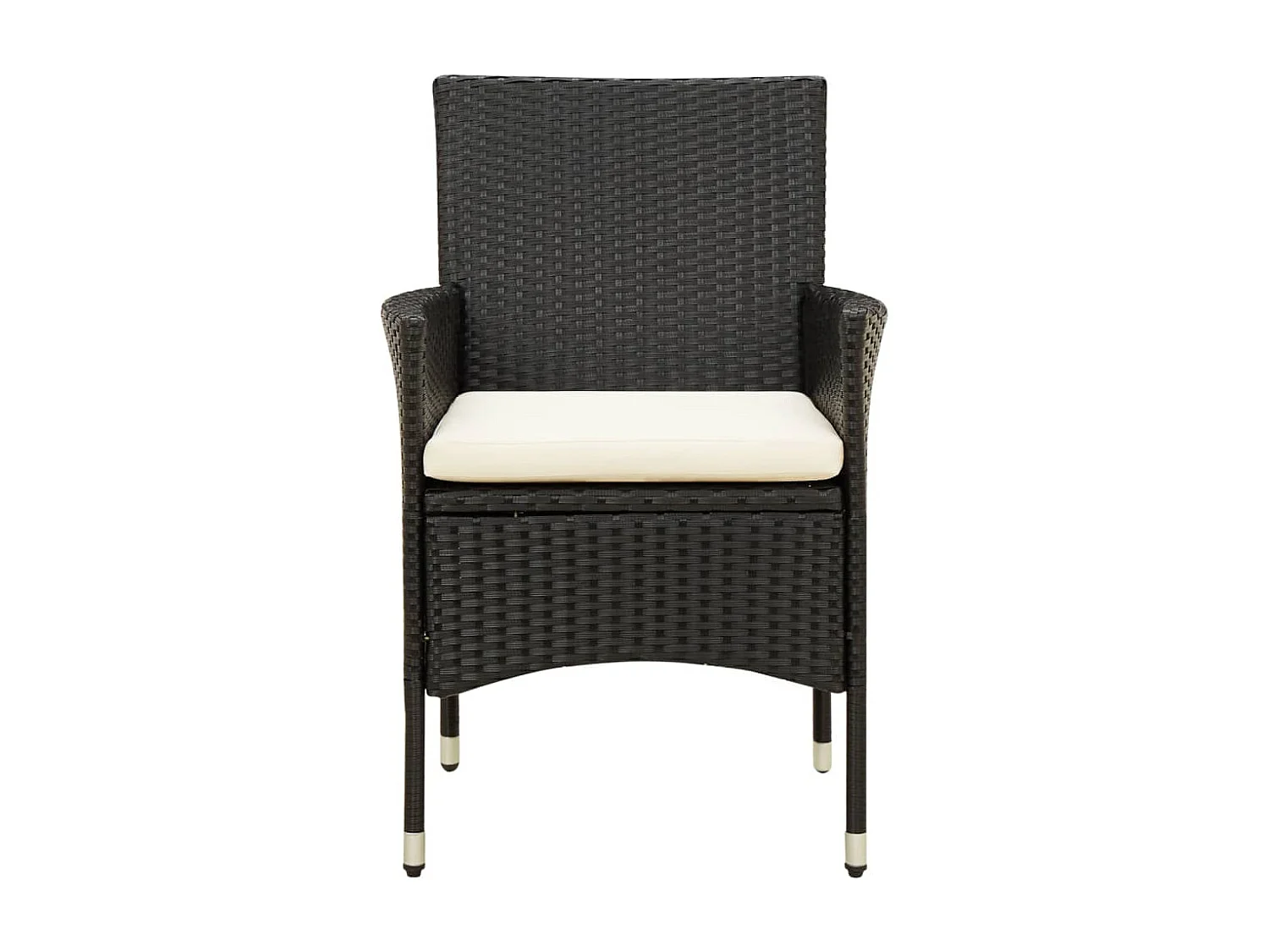 5-tlg. Garten-Essgruppe,Gartensitzgruppe mit Kissen Poly Rattan Schwarz -gkd61644