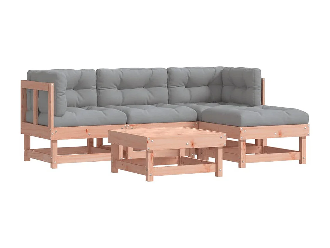 Salon de jardin 5 pcs avec coussins bois massif douglas SSG87381
