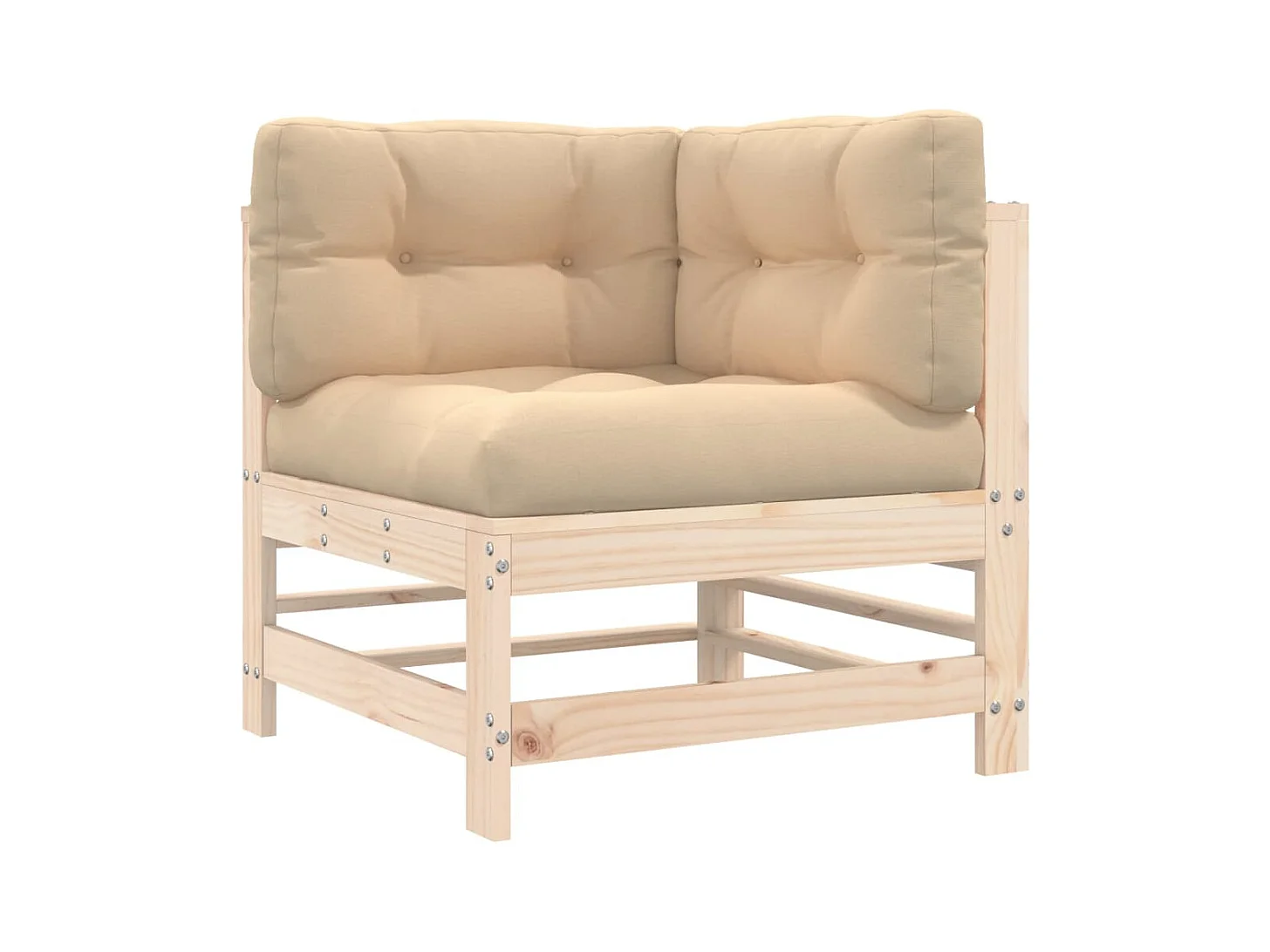 Salon de jardin 5 pcs avec coussins bois massif BE11466