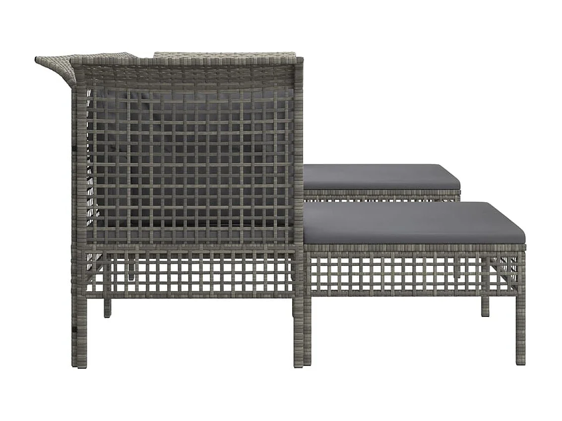 Salon de jardin 5 pcs avec coussins Gris Résine tressée BE68420