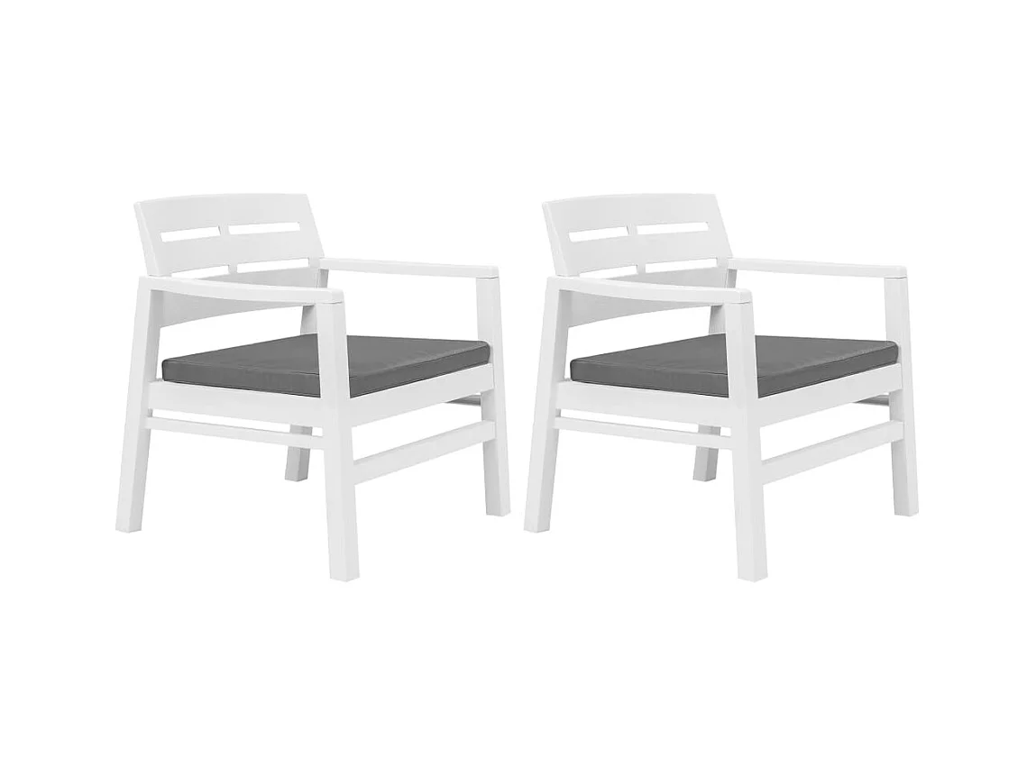 3-tlg. Garten-Essgruppe,Gartensitzgruppe Weiß Kunststoff -gkd79549