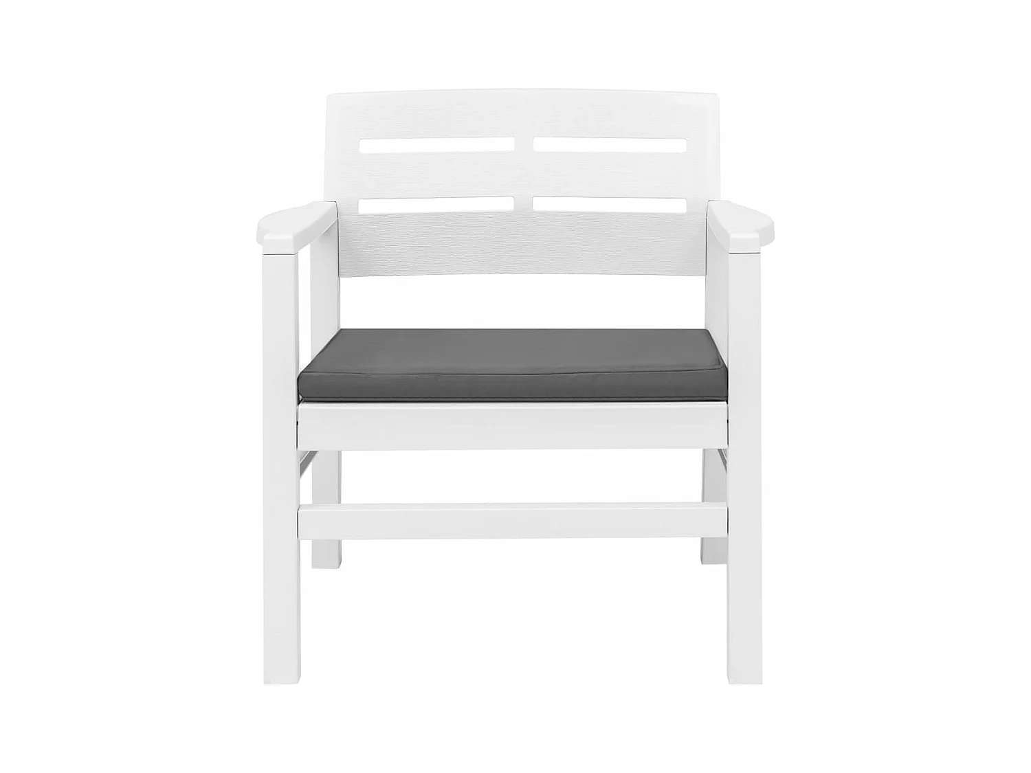 3-tlg. Garten-Essgruppe,Gartensitzgruppe Weiß Kunststoff -gkd79549