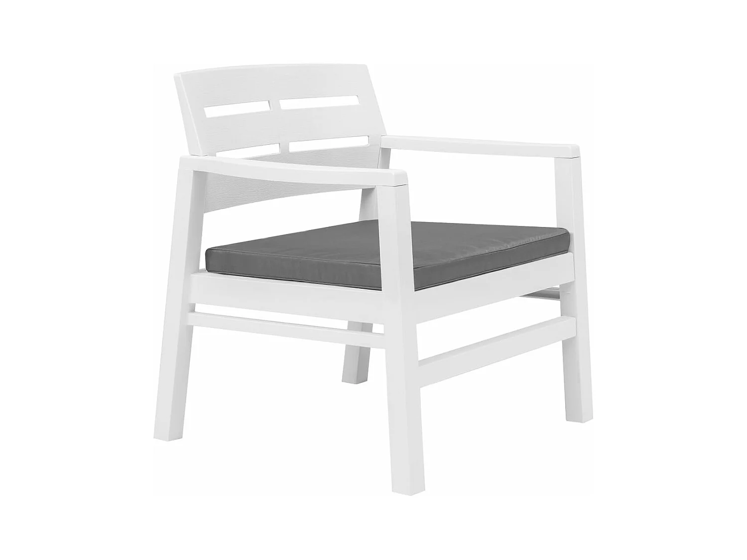 3-tlg. Garten-Essgruppe,Gartensitzgruppe Weiß Kunststoff -gkd79549