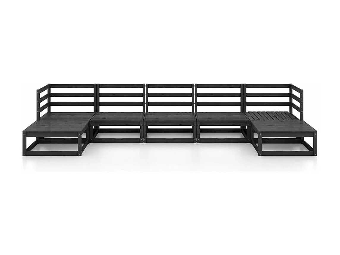 7-tlg. Garten-Sitzgruppe: Sofa + Tisch | Garten-Lounge-Set Massivholz Kiefer -GKD316618